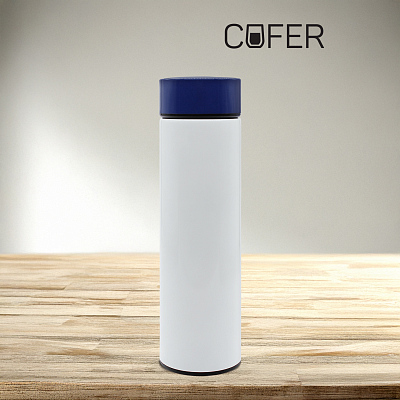 Термос Reactor duo white с датчиком температуры (белый с синим) (Белый с синим)