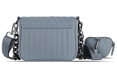 Сумка наплечная женская BUGATTI Sira, голубая, полиуретан, 21х6х16 см