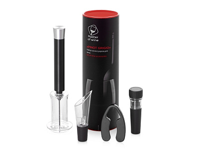 Набор аксессуаров для вина Pinot Grigio (Черный/серебристый)