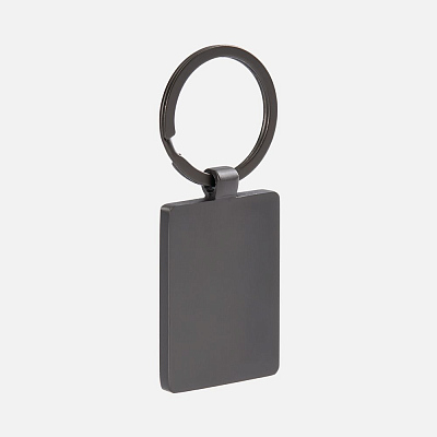 Брелок Gun Metal Leather Rectangle, графитовый