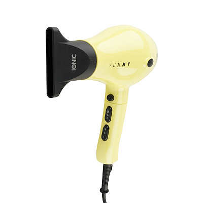 Фен DEWAL BEAUTY YumMy Yellow, жёлтый, 2000 Вт, ионизация, 1 насадка