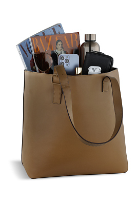 Сумка-шоппер женская BUGATTI Zita, коньячная, полиуретан, 47 x 18 x 35 см