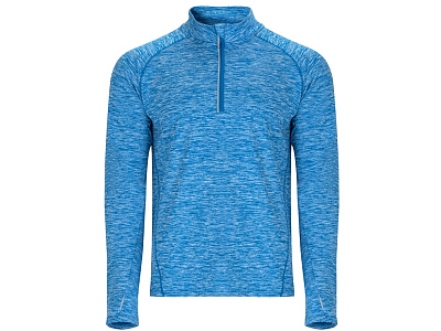 Толстовка с воротом на молнии Melbourne мужская (Меланжевый королевский синий)