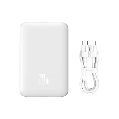 Беспроводной магнитный ПЗУ Baseus Magnetic Mini Air 10000mAh 20W, белый