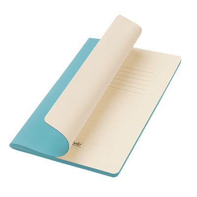 Блокнот Альфа Слим (Alpha slim), лазурный (Голубой, бежевый)