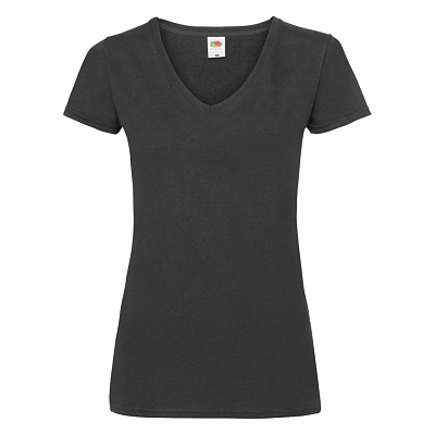 Футболка женская "Lady-Fit V-Neck T" (Чёрный)