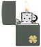Зажигалка ZIPPO Four Leaf Clover с покрытием Green Matte, латунь/сталь, зеленая, 38x13x57 мм - Фото 3