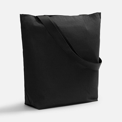 Шопер B5, черный с широкими белыми ручками (Чёрный)