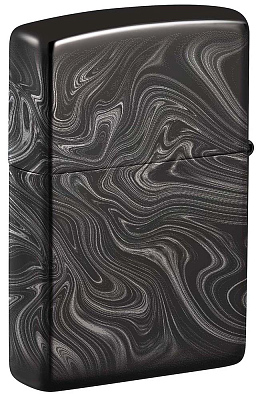 Зажигалка ZIPPO Marble Pattern с покрытием High Polish Black, латунь/сталь, чёрная, 38x13x57 мм