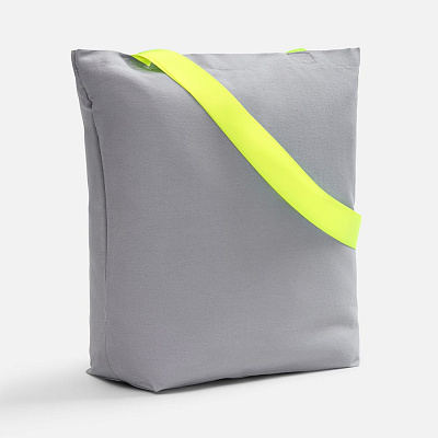 Шопер B5  с широкими желтыми ручками (Серый)
