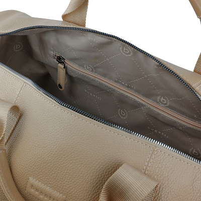 Сумка дорожная BUGATTI Elsa, песочного цвета, воловья кожа/полиэстер, 47х22х24/30 см