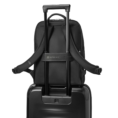 Рюкзак VICTORINOX Victoria Signature Deluxe Backpack, черный, нейлон/кожа, 32x18x39 см