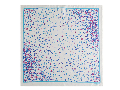 Шелковый платок Tourbillon (Белый, синий)