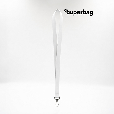 Лента для бейджа Flat, с карабином (белый) (Белый)