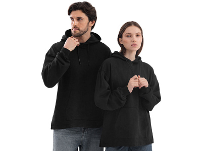 Худи оверсайз Alpha.01 унисекс (Чёрный)