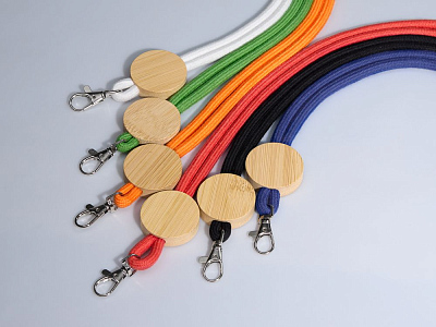 Шнурок для бейджа Tube Wood, оранжевый