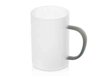 Стеклянная матовая кружка для сублимации Акцент (Белый/черный)