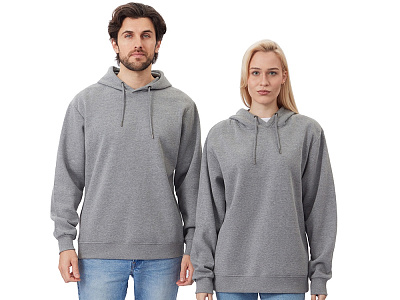 Толстовка с капюшоном оверсайз Lisbon унисекс (Серый меланж)