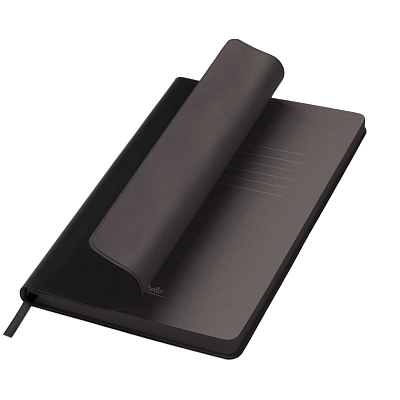 Ежедневник Латте софт-тач (Latte soft touch) недатированный, черный (Черный, бежевый)