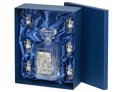 Набор со штофом Металлурги (Прозрачный/серебристый)