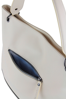 Сумка-хобо BUGATTI Almata, бежевая, полиуретан, 41х11х32 см