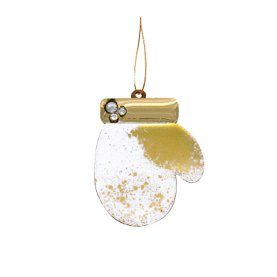 Ёлочная игрушка Варежка (белый с золотым ) (Белый с золотым)