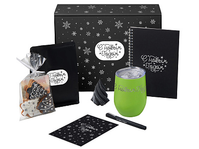 Подарочный набор Re:Start с термокружкой, кофе и блокнотом (Зеленое яблоко)