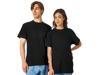 Футболка из текстурного джерси Portofino, унисекс (Чёрный)