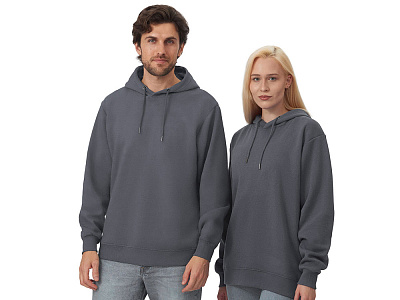 Толстовка с капюшоном оверсайз Lisbon унисекс (Тёмно-серый)