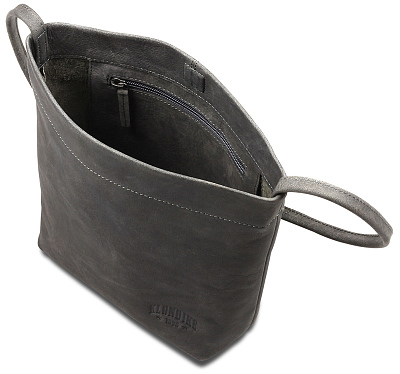 Сумка женская KLONDIKE YUKON «Brooke», натуральная кожа в сером цвете, 27х 27 х 8 см