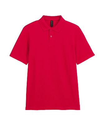 Футболка поло SOFTSTYLE ADULT DOUBLE PIQUE, БЕЛЫЙ 3XL (Красный)