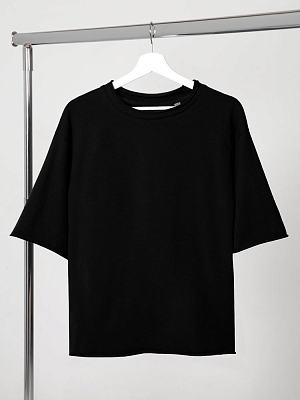 Футболка оверсайз Vozduh 2.0, черная (Чёрный)