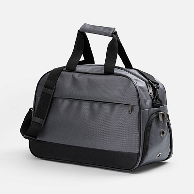 Спортивная сумка Atlantes, светло-серая с черным (Серый)