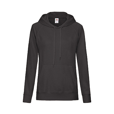 Толстовка женская без начеса LIGHTWEIGH HOODED SWEAT 240 (Чёрный)
