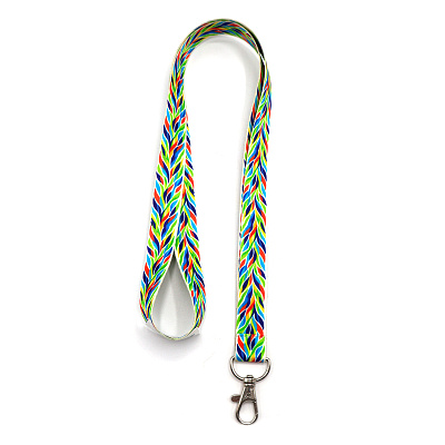 Ланъярд полноцветный Флюр с карабином (Зеленый)