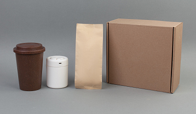 Набор "Комфорт", коричневый с белым