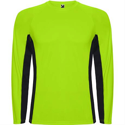 Спортивная футболка SHANGHAI L/S мужская, ФЛУОРЕСЦЕНТНЫЙ ЗЕЛЕНЫЙ/ЧЕРНЫЙ 2XL (Флуоресцентный зеленый/Черный)