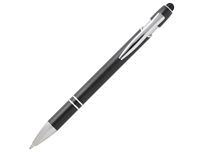 Ручка шариковая с серебристой отделкой Kish (Чёрный)