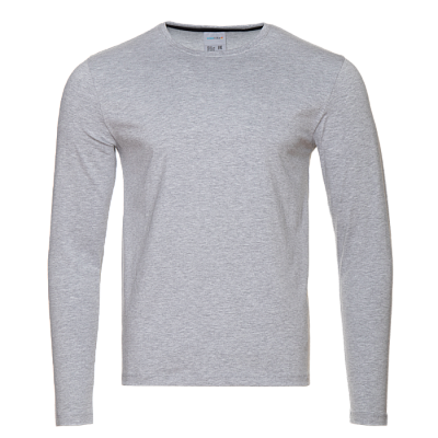 Футболка унисекс с длинным рукавом STAN хлопок/эластан 180, 35 (Серый меланж)