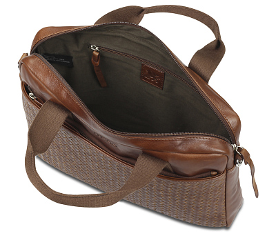 Сумка Mano "Don Luca", натуральная кожа в коньячном цвете, 37 х 27 х 6 см