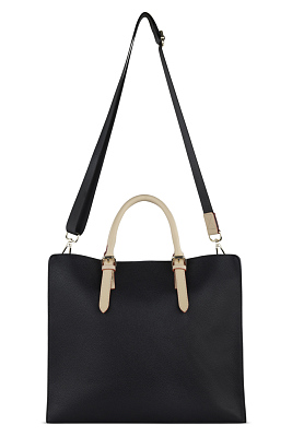 Сумка-шоппер BUGATTI Ella, черная , полиуретан, 37х12х31 см