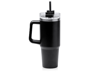 Термокружка Крэнстон с трубочкой и поворотной крышкой, 850 мл (Чёрный)
