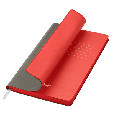 Ежедневник Latte soft touch недатированный, серый/красный (Серый, красный, бежевый)