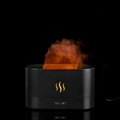 Увлажнитель-ароматизатор с имитацией пламени Fuego ver.2, черный (Чёрный)