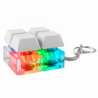 Брелок Press Anti Stress с LED подсветкой (фонарик)  (Белый)