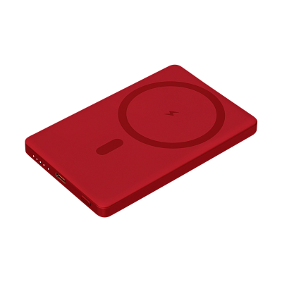 Внешний аккумулятор Atlantis PD 5000mAh с функцией беспроводной зарядки 15W  (Красный)