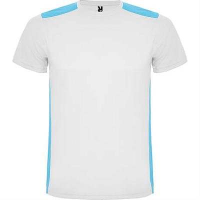 Спортивная футболка DETROIT мужская, БЕЛЫЙ/БИРЮЗОВЫЙ 2XL (Белый/бирюзовый)