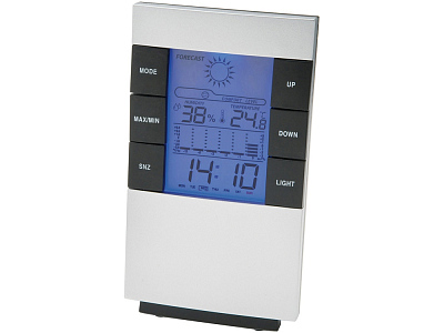 Метеостанция Statio с часами-будильником (Серебристый, черный)