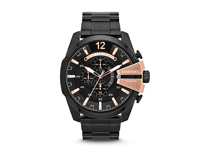 Часы наручные, мужские (Корпус- черный, циферблат- черный, крепление- черный)