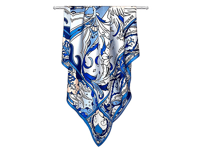 Платок Царевна-Лебедь 100% шелк